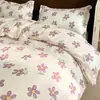 Conjunto de cuatro piezas estilo pastoral de verano, fresco y refrescante, hecho de algodón con aloe vera, transpirable y ligero, juego de ropa de cama para uso doméstico