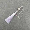 Xiangfei 8B-7 Loto Tallado Doble Borla Colgante Borla Traje Antiguo Dinastía Han Solapa Prensada Escalón Prohibido Estilo Antiguo Ropa con Espalda de Nube Accesorios