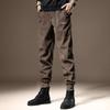 Calça Casual de Veludo Cotelê Listrado de Alta Qualidade para Homem, Outono, Forrada com Lã Grossa, Solta, Esportiva, Harlan, Calça de Moletom Masculina