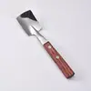 Pala con Mango de Madera Maciza Cuchara en Forma de Pala Japonesa Creativa 304 Estilo Industrial Cuchara en Forma de Pala Cuchara con Pinza de Madera Maciza Pala para Sandía Cuchara Acabado Espejo