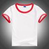 Camiseta de cuello redondo para foto Camiseta infantil de algodón Lycra de manga corta en blanco con cuello redondo camiseta cultural camiseta publicitaria ropa de clase ropa de jardín ropa de actividad