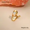 Anel Europeu e Americano Estilo Outono Ins Novo Pérola Aço Inoxidável Anel Aberto Design Moda Joia de Mão