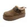Zapatos Birkenstock Cálidos de Suela Gruesa para Aumentar la Altura para Mujer 2026 Otoño/Invierno Nuevo Estilo Casual Cómodos Versátiles Slip-on Zapatos Peludos