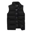 Tendencia Otoño Invierno Chaleco Cálido para Hombre Chaqueta Gruesa Holgada Casual para Hombre Chaleco Sencillo de Color Sólido para Hombre