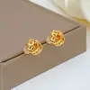 Pendientes de Moda con Aguja de Plata 925 con un Toque de Lujo, Chapados en Cobre, Pendientes Finamente Elaborados con Diseño Original en Oro y Plata, Elegantes Clips para Orejas