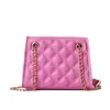 Bolso sencillo de moda para mujer 2024 principios de primavera bolso de cadena con relieve de rombos de moda bolso de hombro cruzado estilo occidental bolsa de mano para mujer