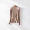 26ª Primavera Nuevo Modelo Base de Cachemira y Seda Cuello Alto para Mujer Ligero Transpirable Estilo Elegante Ropa para Mujer Venta Directa de Fábrica