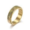 Joyería de comercio electrónico transfronterizo titanio acero diamante patrón piel de serpiente anillo giratorio viento neutro moda para hombres y mujeres cool para llevar adornos de mano