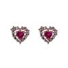 Aretes de Corazón Rojo, Aretes Elegantes y de Alta Gama, Estilo Coreano, Diseño Fresco y Dulce, Aretes Nicho y Versátiles