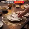 Manteles Redondos de PVC y Posavasos Más Vendidos Transfronterizos, Manteles Impermeables y a Prueba de Aceite para Mesa de Comedor, Manteles de Alta Gama para el Hogar con un Toque Estilo Ing