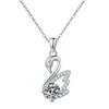 Xiaohongshu Kuaishou Douyin Influencer En Vivo Collar Chapado en Plata Piedra de Alto Carbono Diamante Cuadrado Lágrima Forma de Pera Colgante para Mujer Venta al por Mayor