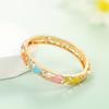 Pulsera para Niña Estilo Chino Cloisonné Widney Beijing Pulsera de Delfín y Perla Pulsera Hueca Pintada