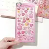 Adesivos 3D de Cristal Hello Kitty e Cinnamoroll Adesivos de Desenho Animado Kuromi Kitty Adesivos para Decoração DIY de Capa de Celular