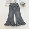 Jeans Feminino Primavera e Outono 2026 Novo Estilo Lavado Denim Macio Calça Flare Menina Versátil Casual Longa Comércio Exterior