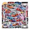50 adesivos decorativos de carros de corrida de desenho animado, carros esportivos, super carros, para mala DIY, scooter, capa de celular