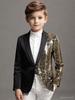Traje de coat para niños directo de fábrica al por mayor lentejuelas de onda brillante tendencia de traje casual traje pequeño de lujo ligero