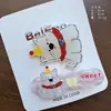 Dos Paquetes de Lindos Pasadores de Oso de Dibujos Animados Autocríticos, Pinzas de Pato Dulces para Estudiantes, Accesorios para el Cabello con Pinza de Corazón Femenino de Acrílico para Flecos