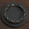 Pulseira dominadora masculina de peça única 8mm retrô europeia e americana hip hop titânio aço colar antigo dupla face conjunto de tendência personalizado