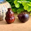 Sândalo Natural Esculpido Lótus Cabaça Acessórios DIY Corrente de Celular Trançada Chaveiro Pingente Charme de Bolsa Ornamento