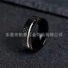 Moda Masculina Europea y Americana Personalizada Transfronteriza Anillo de Acero Inoxidable de 8 mm Chapado en Diamante Negro Regalo de Boda para Hombres Venta al por Mayor