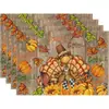 Manteles individuales de lino Amazon Otoño Acción de Gracias Transfronterizos para Decoración de Fiesta Festiva en Sala de Estar Comedor del Hogar Banderines de Mesa Personalizados