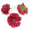 Flor de Peônia de Borda Queimada de 10cm Simulada Decoração de Sala de Estar para Casa Acessórios de Cabelo Grampo de Cabelo Decoração de Fundo de Casamento Adereços de Fotografia
