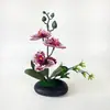 Estilo Luxo Leve 3 Flores 2 Folhas 1 Grama Phalaenopsis Flor Artificial Ornamento de Mesa ins Arranjo Floral de Alta Qualidade Ornamento Floral para Mesa de Jantar