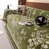 Funda de sofá de chenilla con diseño de plantas y flores, tacto de alta gama, adecuada para todas las estaciones, funda de sofá de una pieza, cojín de sofá