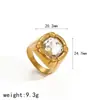 Anillo de Acero Inoxidable con Circonita Estilo Lujo Accesible Ins Anillo de Acero de Titanio de Gama Alta Nicho Joyería para Mano de Mujer Anillo No se Desvanece