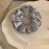 Scrunchie de Contas Plissado Estilo Ballet Francês Sal Marinho com Bolhas para Mulheres, Prendedor de Cabelo de Luxo, Acessório Versátil para Coque