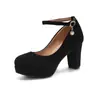 Modelo de comercio exterior de eBay, zapatos de plataforma de tacón alto de moda de primavera 2026, tallas 28-47, tallas extragrandes, zapatos de tacón bajo con correa de hebilla
