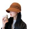 Sombrero de pescador coreano para mujer con textura de gofre, adelgazante para la cara, adecuado para salidas, sombrero versátil casual para montar con ala ancha