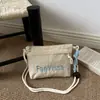 Bolsa de Pano Bordada com Letras Estilo Verão 2026 para Mulheres, Bolsa Transversal Versátil Casual Estilo Coreano Tendência, Porta-Celular e Porta-Moedas