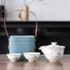 Juego de Té de Viaje con Una Tetera y Dos Tazas, Taza Rápida, Regalo para Eventos de Empresa para Clientes y Empleados, Souvenir de Celebración de Inauguración