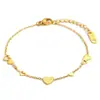 Moda Europea y Americana Estilo Ins Versátil Elegante Geométrico Creativo Joyería de Mano Acero Inoxidable Chapado en Oro de 18K Simple Pulsera de Corazón para Mujeres