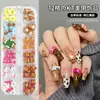 Acessórios de Arte para Unhas Desenho Animado 12 Grades Mistos Fofos Preto e Branco Clássico Gato Kt Urso de Manteiga Estéreo Decoração de Unha de Resina