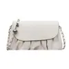 2026 Nuevo Bolso de Mujer Plegado de Moda Transfronterizo Elegante Bolso de Hombro con Cadena de Perlas con Patrón de PU