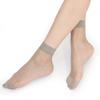 Meias Socas de Seda Core-Spun Langsha com 5 Pares, Meias Socas de Seda Femininas, Meias de Seda Cristal de Cano Médio, Duráveis para o Verão, Embalagem em Cartão