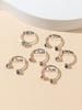 Conjunto de anillos de estilo moderno, ligero y de alta gama, con apertura de mariposa, perla incrustada con diamantes, geométricos, personalizados, de estilo europeo y americano.
