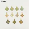 Wt-P2031 Chapado Galvánico de Oro Real de 18 Quilates Bordes Hechos a Mano Flor de Piedra Natural Fija Colgante en Forma de Flor