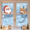 Pinguim Fofo Pássaro Alce Papai Noel Floco de Neve Adesivo Eletrostático para Janela Adesivo Decorativo de Vidro para Atmosfera de Natal
