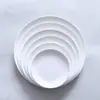 Louça de cerâmica para uso doméstico prato para salada e bife estilo ocidental branco puro prato para pratos frios presente criativo prato de porcelana de osso lua