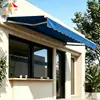 Toldo retrátil dobrável com operação manual ou elétrica para varanda, toldo externo, pátio e abrigo de chuva para vitrine
