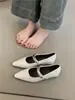 Zapatos Mary Jane de Estilo Francés que Aumentan la Altura 2025 Primavera/Verano Elegantes Zapatos de Tacón Bajo Apuntados Inspirados en Chanel con Hebilla Metálica