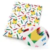 Temporada de regreso a clases estampado digital patrón de cruz cuero PVC DIY pendientes de lazo material para bolsa 1Yc61646
