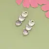Colgante de Corazón de Cobre Chapado en Oro de 18 Quilates para Cubo de Azúcar, Gradiente de Tres Colores de Circonita, con Anillo, Accesorios para Pulsera, Collar, Pendientes DIY