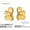 Pendientes Europeos y Americanos de Acero Inoxidable con Forma de Pétalo, Moda Transfronteriza, Textura de Lujo Ligero, Pendientes de Flor Grandes para Mujer, Chapados en Oro Real de 18K