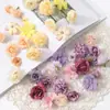 Conjunto de Design de 20 Peças de Flores Artificiais para Materiais DIY, Acessórios de Cabelo Hanfu, Decorações de Casamento e Arranjos de Flores Artificiais