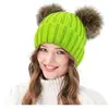 Chapéu de Lã Tricotado Quente Novo Outono e Inverno Amazon Transfronteiriço Camada Dupla de Fleece Orelhas Duplas À Prova de Frio