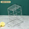 Soporte Inclinado para Cuchillos de Acero Plano Inoxidable 304 para Cocina con Bloque de Cuchillos Inclinado con Drenaje para Almacenamiento de Cuchillos y Tijeras de Cocina